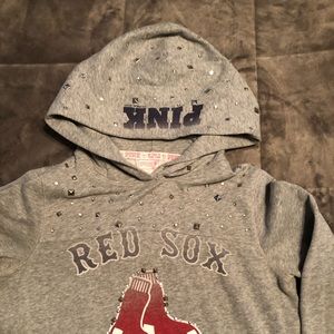 Pink Victoria Secret Red-Sox studded hoodie